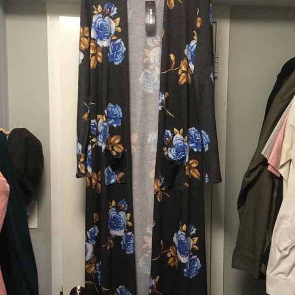 Blue and grey floral duster Agnes and Dora - Picture 2 of 2